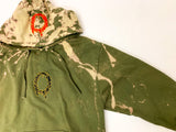 Army Green Pullover Hoodie (Bleached Hood)