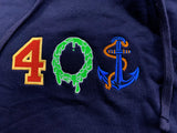 Midweight Navy Blue “401” Hoodie