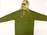 Army Green Pullover Hoodie (Bleached Hood)